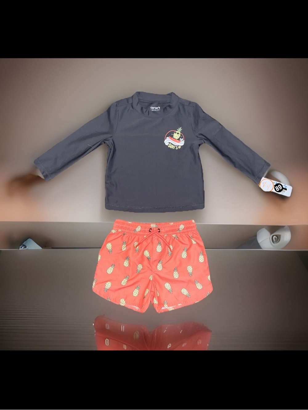 Carter's Toddler' 2pc Lobster With Rash Guard & Pineapple UV 50 Protection